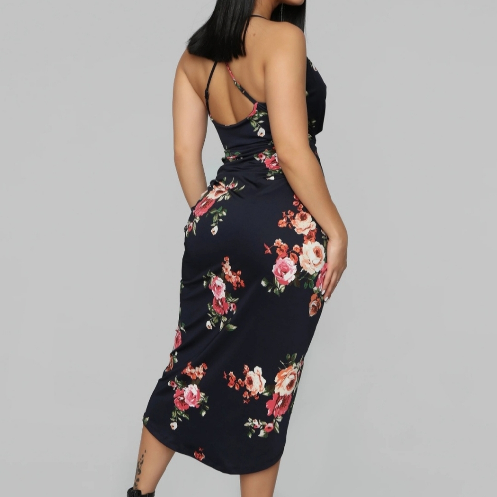 🟥Large Dark Blue Flower Dress